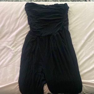 Black strapless jumpsuit